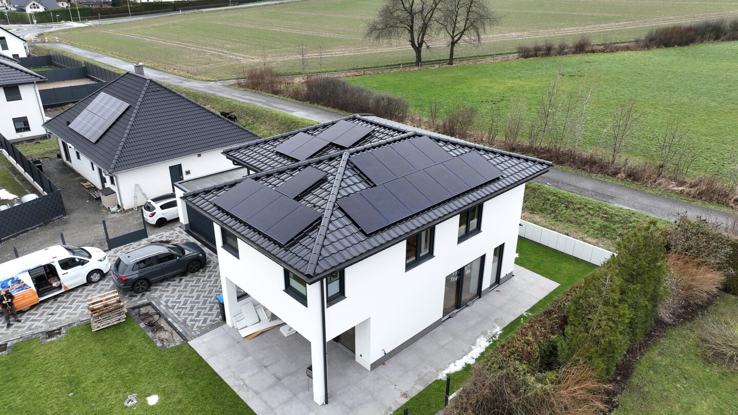 Photovoltaikanlage auf einem Einfamilienhaus in Hamm