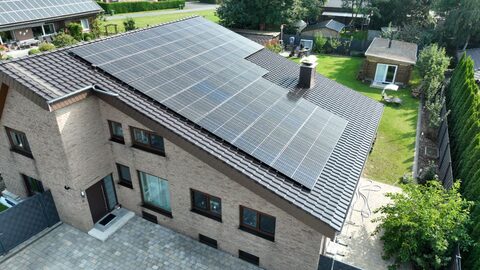 Solaranlage auf Klinkerhaus